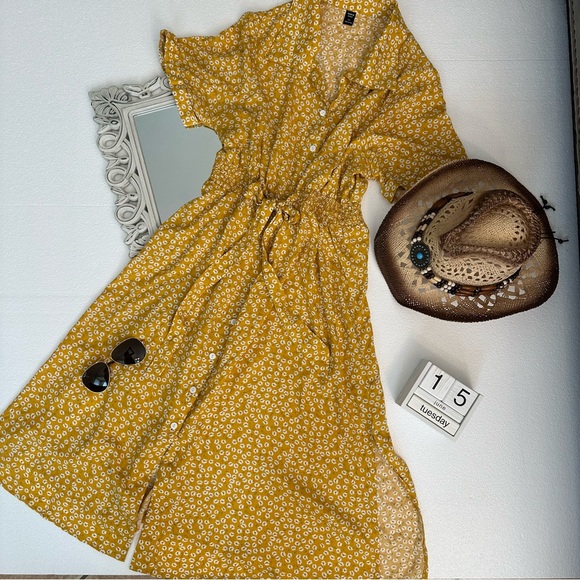 πΈ3/$12 SHEIN dress size 1X, yellow floral perfect conditions - Picture 5 of 14